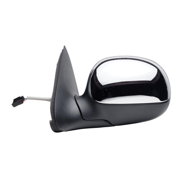 61128F - Fit System Driver Side Mirror for 98-03 Ford F150, 98-99 F250 LD Pick-Up, black, w/ chrome cover, foldaway, Power (Will not fit on Crew Cab Models)