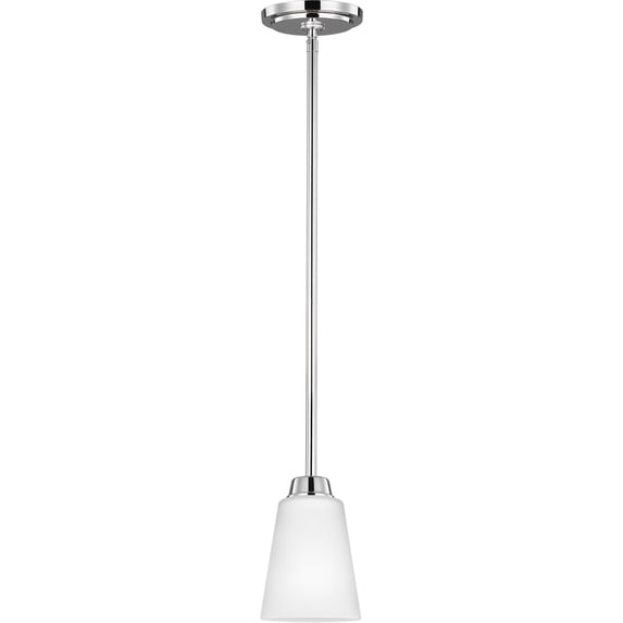 6115201-05-Generation Lighting-Sea Gull Lighting-Kerrville-100W One Light Mini-Pendant in Transitional Style-4.38 Inch wide by 6.38 Inch high-Chrome