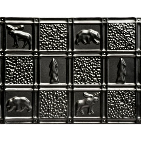 612 - Tin Plated Nail-Up Ceiling Tile 12 in x 12 in Sample in Black - 1 Piece