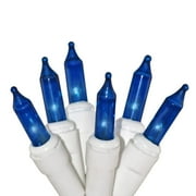 612 Vermont 100 Blue Christmas Lights on a White Wire String, UL Approved, Indoor/Outdoor Use, 18’ of Lighted Length, 20’ of Total Length