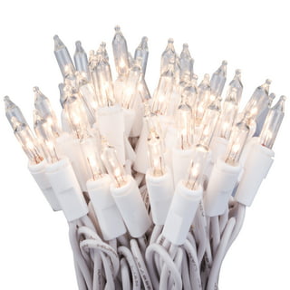 Mainstays 100-Count Warm White LED Mini Outdoor String Lights with White  Wire