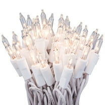 612 Vermont 100 Clear White Christmas Lights on White Wire, Indoor Outdoor Use, 18' Lighted Length, 20' Total Length