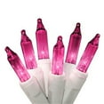 thumbnail image 1 of 612 Vermont 50 Pink Christmas Lights on a White Wire String, Indoor and Outdoor Use, 9' Lighted Length, 11' Total Length, 1 of 5