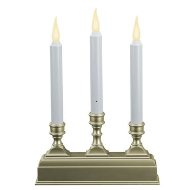 612 Vermont Battery Operated LED Window Candelabra with Sensor and 8 Hour Timer, VT-1630P (Pewter)
