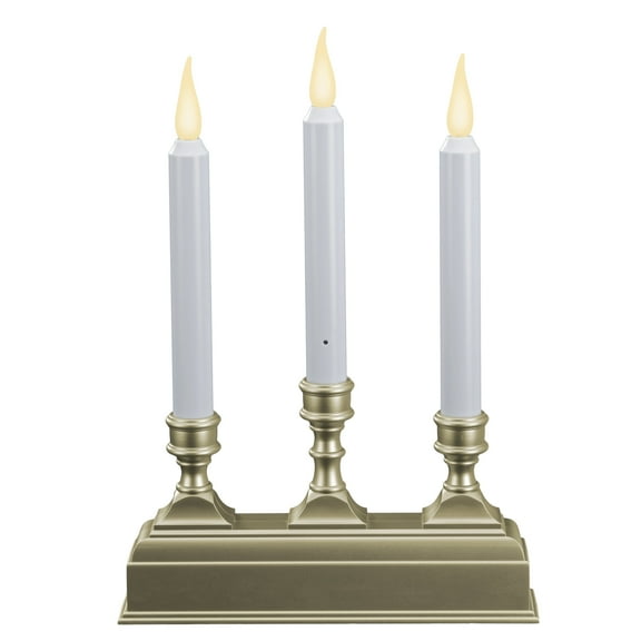 612 Vermont Battery Operated LED Window Candelabra with Sensor and 8 Hour Timer, VT-1630P (Pewter)