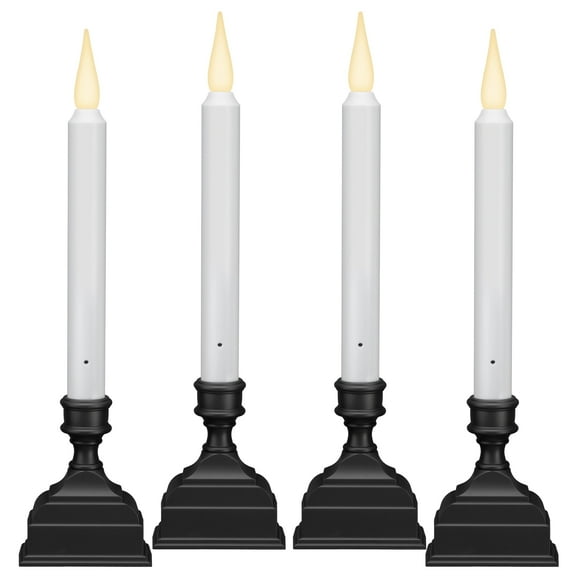 612 Vermont Battery Operated LED Window Candle with Sensor and 8 Hour Timer, Patented Dual LED Flicker Flame (Antique Bronze)