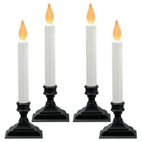 612 Vermont Battery Operated LED Window Candles, Amber Flicker Flame, Auto Timer, Pack of 4 (Antique)