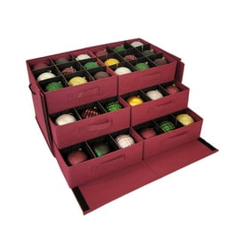 612 Vermont Christmas Ornament Storage Box with Pull-Out Drawers, Holds 60  - 4 Ornaments 