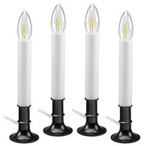 612 Vermont Electric LED Window Candles with Shatterproof Warm White Bulbs, On/Off Switch, VT-1160A-4 (Antique Black, Pack of 4)