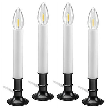 612 Vermont Electric LED Window Candles with Shatterproof Warm White Bulbs, On/Off Switch, VT-1160A-4 (Antique Black, Pack of 4)