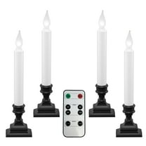 612 Vermont LED Battery Operated Window Candles with Timer, Remote Control, Bright Hot Spot, Flicker or Steady On, VT-R1506A-4 (Pack of 4, Antique Bronze)