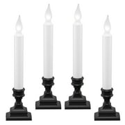 612 Vermont LED Battery Operated Window Candles with Timer, Bright Hot Spot, VT-1506A-4 Pack of 4, Antique Bronze
