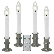 612 Vermont Slimline Ultra-Bright LED Window Candles, Battery Operated, Remote Control, Metal Base (Brushed Nickel)