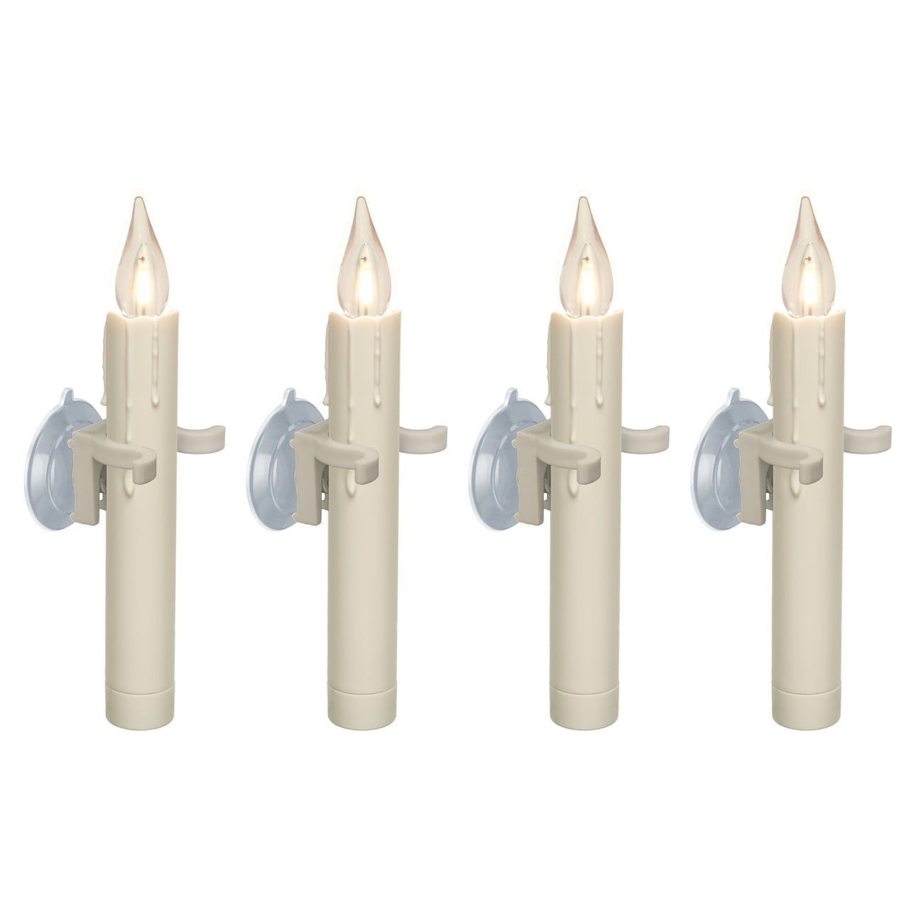 4 Pack Battery Operated Window Candle Lights - Automatic Timer Flameless LED Candles