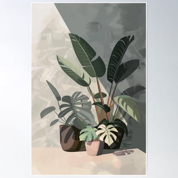 612 Zen Botanics Of Clean Line Home Plants Poster Wall Art, Modern Wall Decor For Living Room Bedroom, 8x12 UNFRAMED