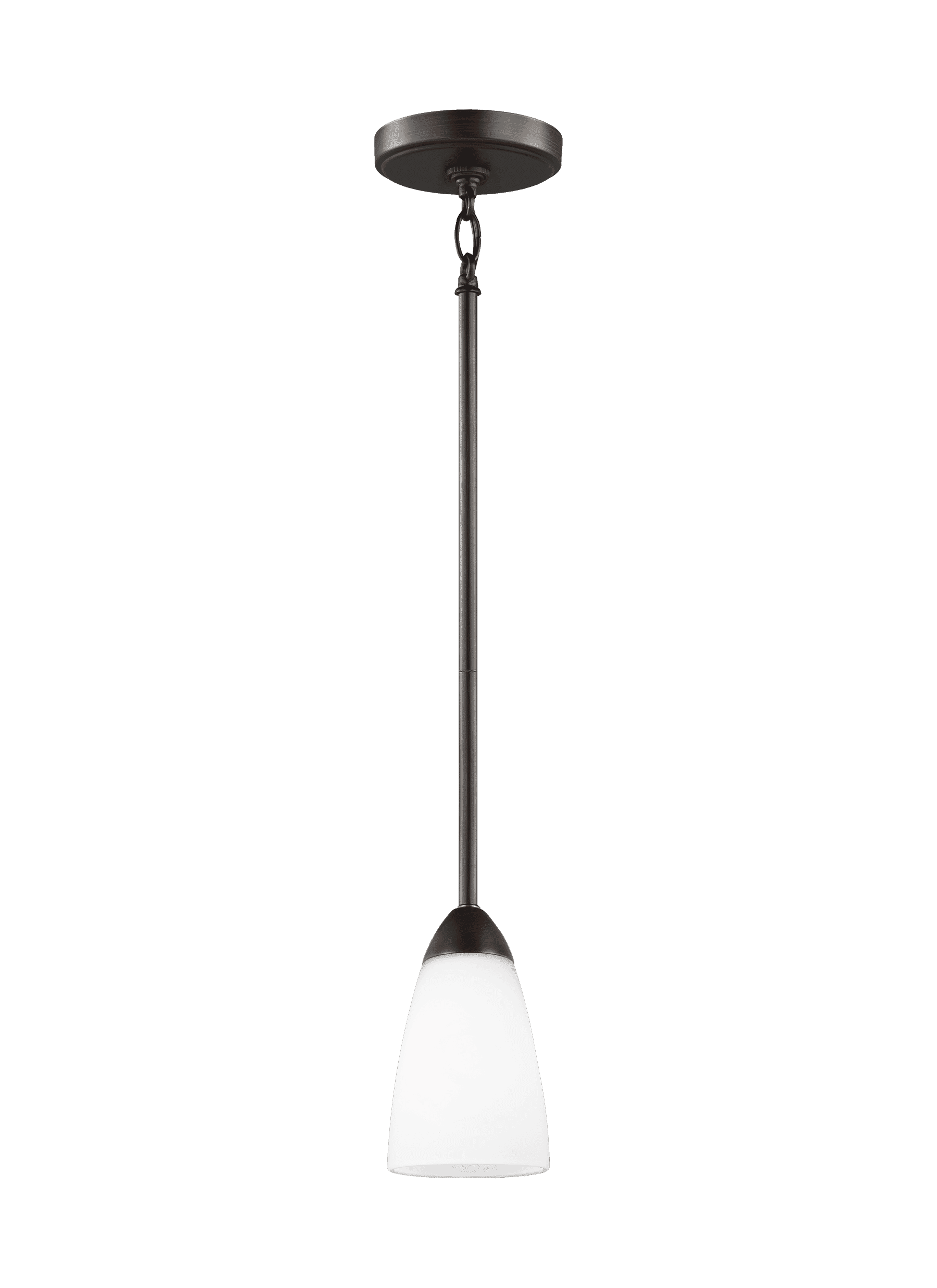Bronze Mini Pendant Light with Etched Glass Shade