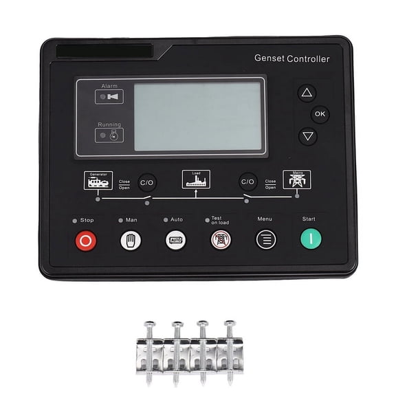 6120U AMF Generator Set Controller LCD Automatic Genset Ats Control Box Terminal Charge Panel Alternator Part 6120,1pcs Generator Set Controller,Black