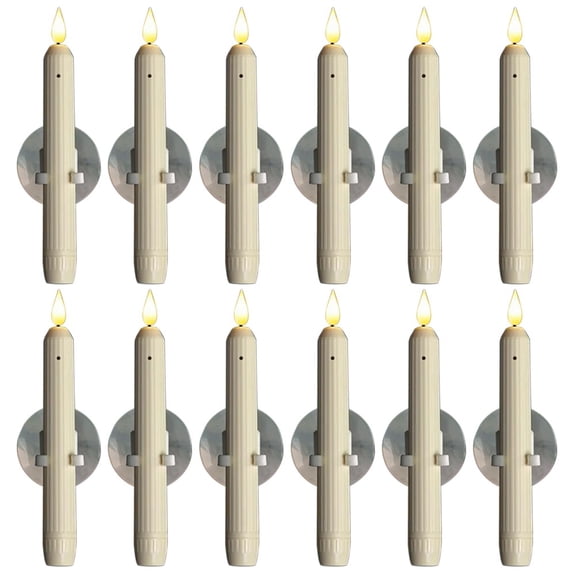 612Pcs Window Candles With Light Sensor Automatic On Off And Secure Suction Cup