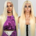thumbnail image 1 of 613 13x6 Lace Front Wig Human Hair 200 Density 30 Inch Straight 613 Blonde Wig Human Hair 13x6 200 Density HD Lace Front Wigs Human Hair Blonde Pre Plucked for Women, 1 of 6
