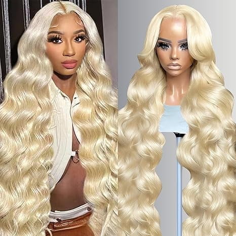 613 5x5 Lace Front Wig Human Hair 200 Density 36 Inch Body Wave 613 Blonde Wig Human Hair 5x5 200 Density HD Lace Front Closure Wigs Human Hair Blonde Pre Plucked for Women
