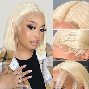 613 Blonde Bob Wig Human Hair 13x4 HD Bob Lace Front Wigs Human Hair Pre Plucked 180 Density Blonde Wig Human Hair Short Bob Wigs for Women 8 Inch