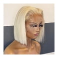 thumbnail image 1 of 613 Blonde Bob Wig Short Straight Wig Pre Plucked T Part Lace Human Hair Wigs with Baby Hair Brazilian Hair 8-16" HD Transparent Straight Bob Wig, 1 of 6