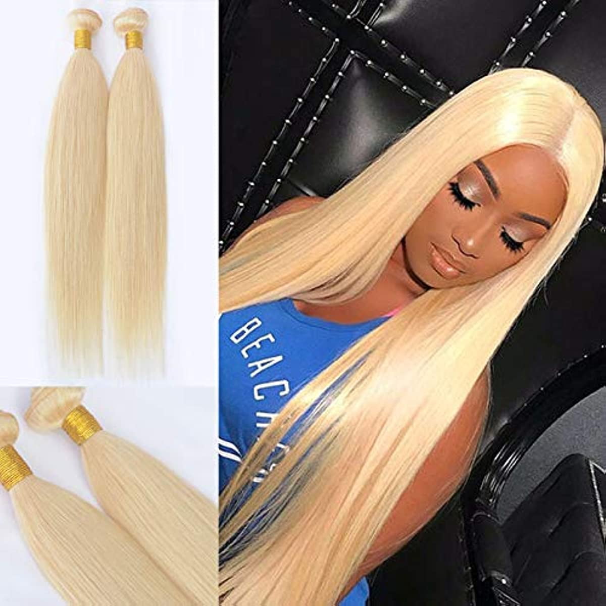 613 Blonde Bundles Human Hair Silky Straight Human Hair Extensions for Women Human Hair Bundles Extensions Brazilian Virgin Hair 100g/pc 8"