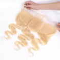 thumbnail image 1 of #613 Blonde Hair 13×4 Ear to Ear Lace Frontal Closure Body Wave Pre Plucked Hairline Free Part 100% Brazilian Remy Human Hair Extensions 16 Inches, 1 of 4