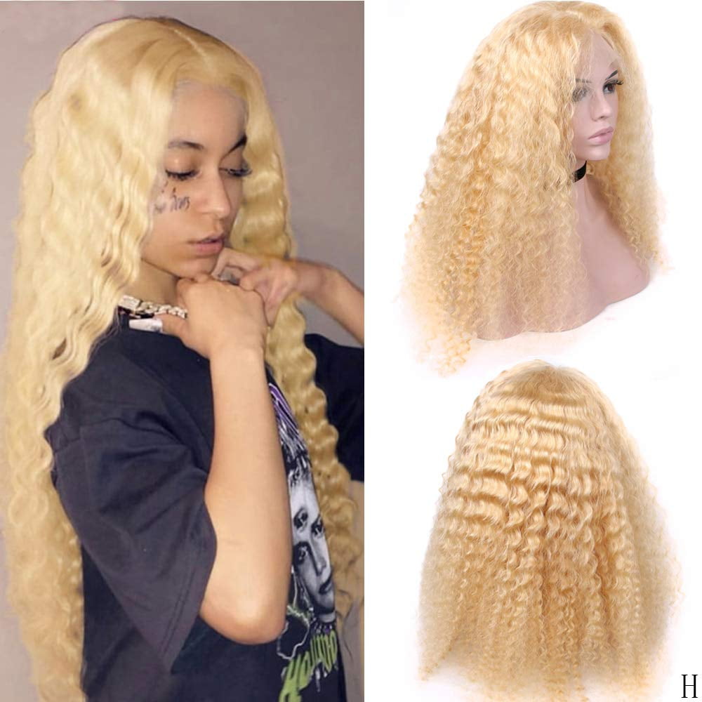 613 Blonde Human Hair Wigs Blonde 13x1 Lace Front Wig Human Hair Pre Plucked With Baby Hair Honey Blonde Brazilian Body Wave Human Hair Wigs for Women Transparent Lace Middle Part Wig (18 inch, 13x1)