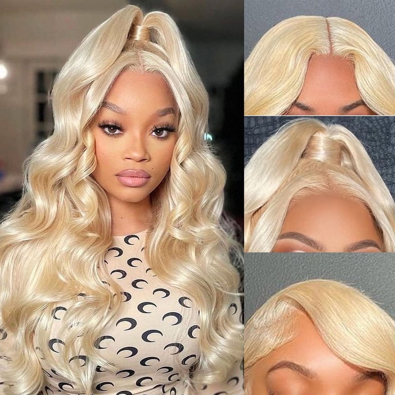 Virgin Human Hair Blonde Lace Front Wig Ombre Blonde Wave Lace Front Wig Brazilian Virgin Human Hair  main image 3