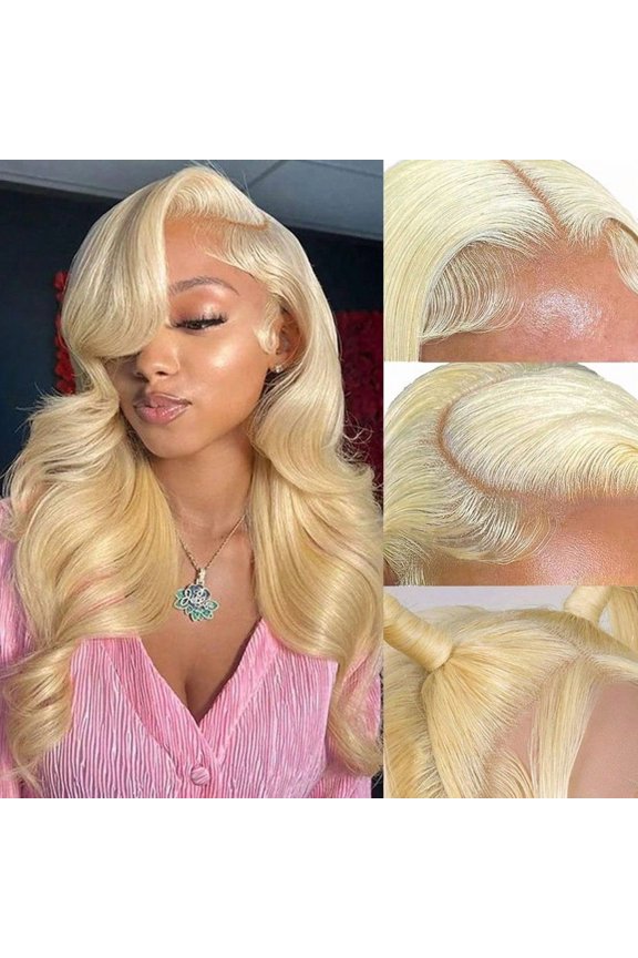 613 Lace Front Wig Human Hair 200 Density Body Wave Blonde Lace Front Wigs 22 Inch 613 Colored Blonde Wig Human Hair Pre Plucked Body Wave 13x4 HD Lace Frontal Wigs For Women With Baby Hair
