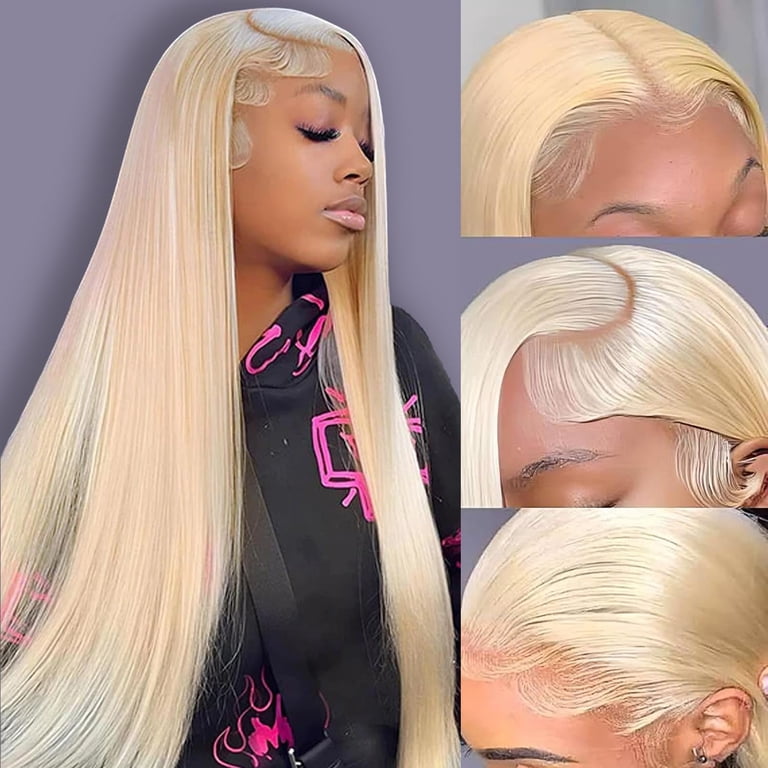 13x6 HD Lace Front Wig Human Hair 180 Density Pre Plucked Glueless Straight 26 Inch 13x6 Lace Front Human Hair Wig for Black Women | Pre  main image 4