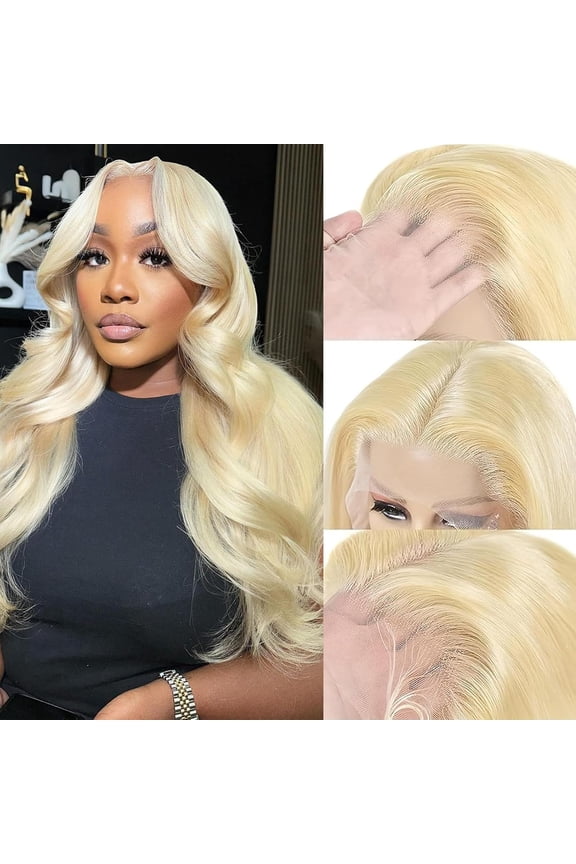 613 Lace Front Wig Human Hair Body Wave 13x4 Blonde Lace Front Wigs Human Hair Pre Plucked 180% Density 613 HD Lace Frontal Wig Transparent Lace With Baby Hair 20 inch