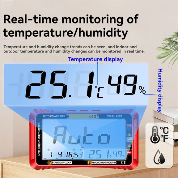 613Smart Multimeter Real-Time Power- Measuring Tester Ammeter Voltmeter 4000Count Digital Mul