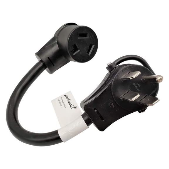 61445 RV to Dryer Adapter Cord RV Plug NEMA 14-50P to 10-30R Dryer Female, 30A, 250V, 12 inch