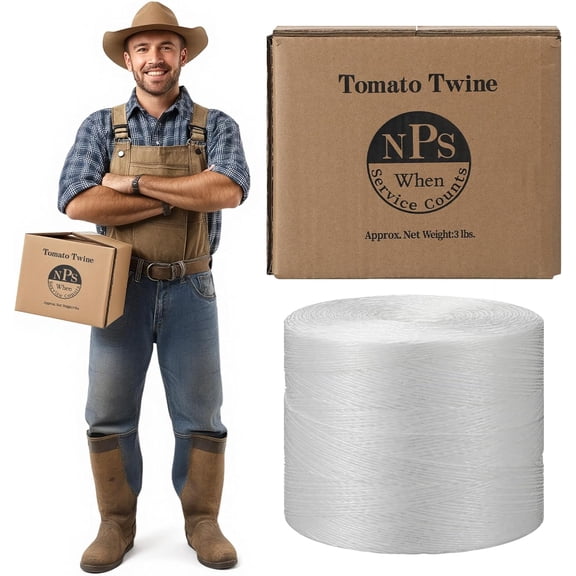 6150 Ft Tomato Tying Garden Twine with Cardboard Storage Box Heavy Duty White Polypropylene Twine for Florida Weave Trellis Tomatoes, Climbing Plants, Floristry