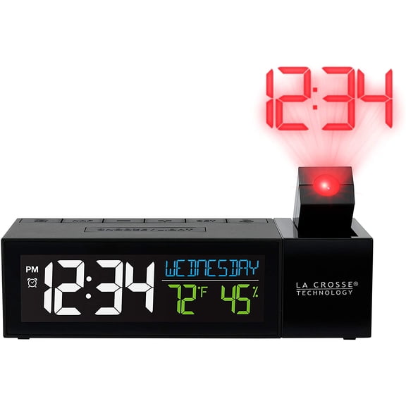 616-1950-INT Pop-Up Bar Projection Alarm Clock with USB Charging Port