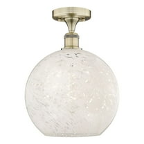 Innovations Lighting - White Mouchette - 1 Light Semi-Flush Mount In Modern