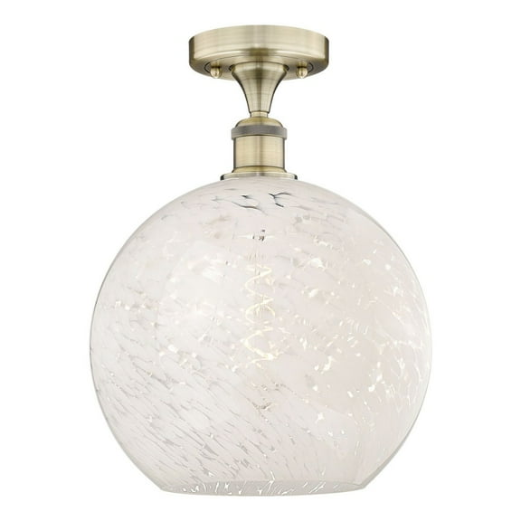 Innovations Lighting - White Mouchette - 1 Light Semi-Flush Mount In Modern