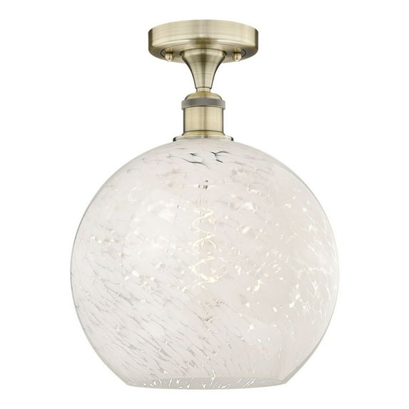 Innovations Lighting - White Mouchette - 1 Light Semi-Flush Mount In Modern