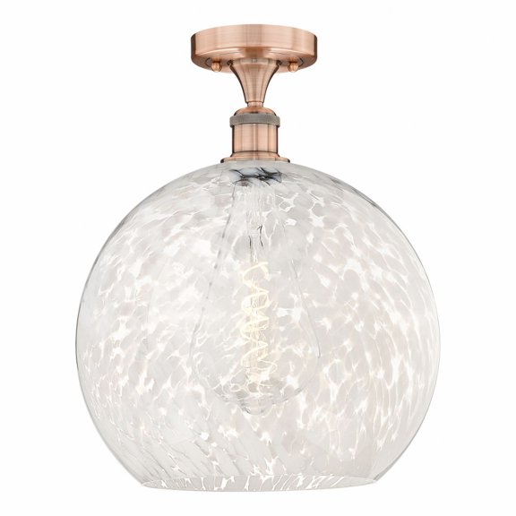 Innovations Lighting - White Mouchette - 1 Light Semi-Flush Mount In Modern