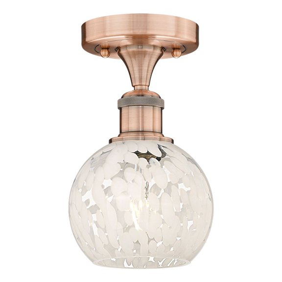 Innovations Lighting - White Mouchette - 1 Light Semi-Flush Mount In Modern