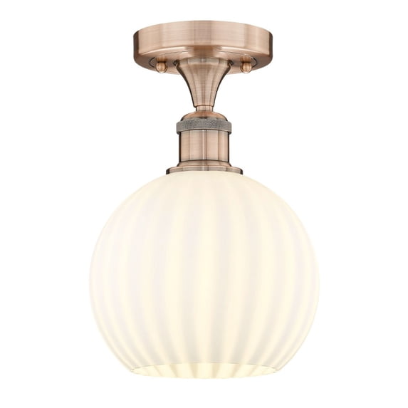 Innovations Lighting - White Venetian - 1 Light Semi-Flush Mount In Modern