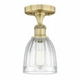 thumbnail image 1 of Innovations Lighting  Brookfield - 1 Light 6" Semi-Flush Mount Clear/Brushed Brass, 1 of 5