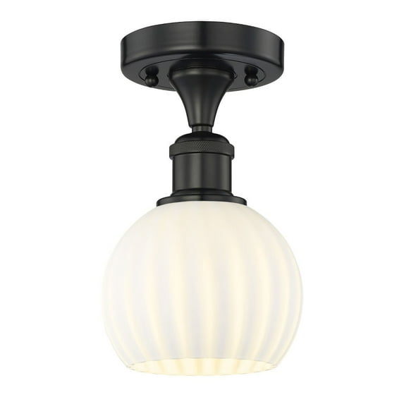 Innovations Lighting - White Venetian - 1 Light Semi-Flush Mount In Modern