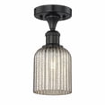 thumbnail image 1 of 616-1F-BK-G559-5ME Innovations Lighting Bridal Veil - 1 Light Semi-Flush Mount-9.13 Inch Tall and 5 Inch Wide-Matte Black Finish-Mercury Glass Color, 1 of 2