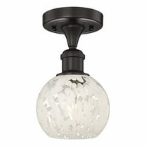 Innovations Lighting - White Mouchette - 1 Light Semi-Flush Mount In Modern