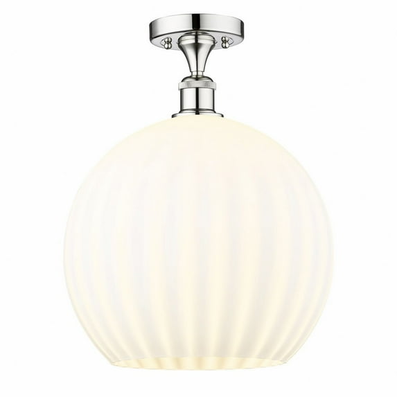 Innovations Lighting - White Venetian - 1 Light Semi-Flush Mount In Modern