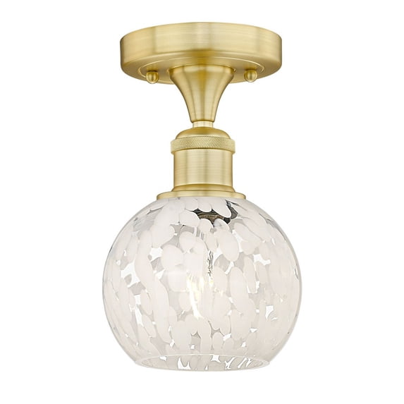 Innovations Lighting - White Mouchette - 1 Light Semi-Flush Mount In Modern