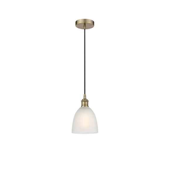 616-1P-AB-G381 Innovations Lighting Castile - 1 Light Cord Hung Mini Pendant In Industrial Style-9.75 Inches Tall and 6 Inches Wide-Antique Brass